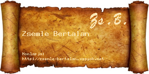 Zsemle Bertalan névjegykártya